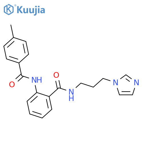 N-(3-(1H-imidazol-1-yl)propyl)-2-(4-methylbenzamido)benzamide structure