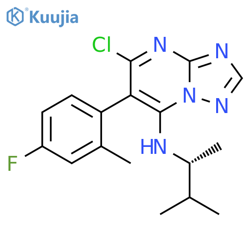 [1,2,4]Triazolo[1,5-a]pyrimidin-7-amine, 5-chloro-N-[(1R)-1,2-dimethylpropyl]-6-(4-fluoro-2-methylphenyl)- structure