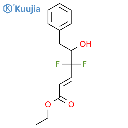 2-Hexenoic acid, 4,4-difluoro-5-hydroxy-6-phenyl-, ethyl ester, (2E)- structure