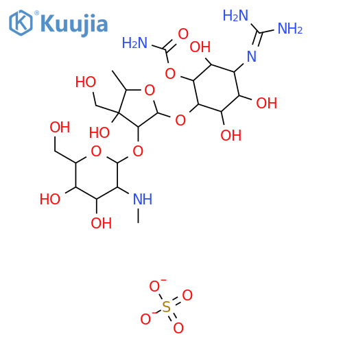 [5-(Diaminomethylideneamino)-2-[3-[4,5-dihydroxy-6-(hydroxymethyl)-3-(methylamino)oxan-2-yl]oxy-4-hydroxy-4-(hydroxymethyl)-5-methyloxolan-2-yl]oxy-3,4,6-trihydroxycyclohexyl] carbamate;sulfate structure