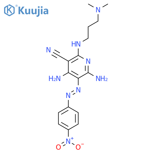 3-PYRIDINECARBONITRILE, 4,6-DIAMINO-2-[[3-(DIMETHYLAMINO)PROPYL]AMINO]-5-[(4-NITROPHENYL)AZO]- structure