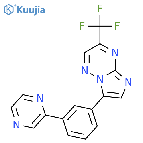 Imidazo[1,2-b][1,2,4]triazine, 7-(3-pyrazinylphenyl)-3-(trifluoromethyl)- structure