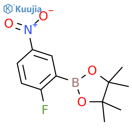 2-(2-fluoro-5-nitrophenyl)-4,4,5,5-tetramethyl-1,3,2-dioxaborolane structure