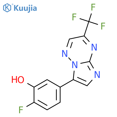 Phenol, 2-fluoro-5-[3-(trifluoromethyl)imidazo[1,2-b][1,2,4]triazin-7-yl]- structure