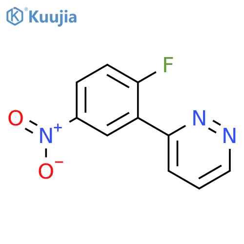 Pyridazine, 3-(2-fluoro-5-nitrophenyl)- structure