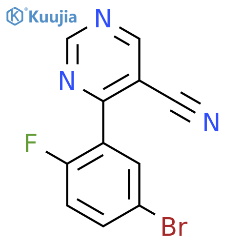 5-Pyrimidinecarbonitrile, 4-(5-bromo-2-fluorophenyl)- structure