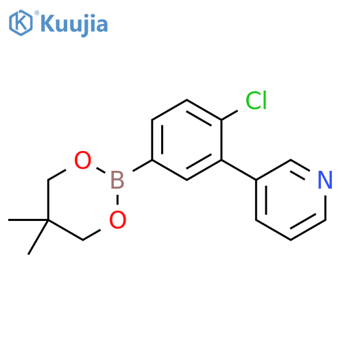 Pyridine, 3-[2-chloro-5-(5,5-dimethyl-1,3,2-dioxaborinan-2-yl)phenyl]- structure