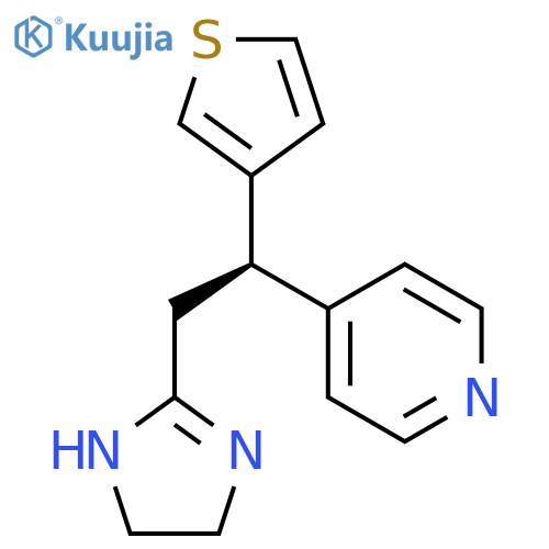 Pyridine, 4-[(1R)-2-(4,5-dihydro-1H-imidazol-2-yl)-1-(3-thienyl)ethyl]- structure