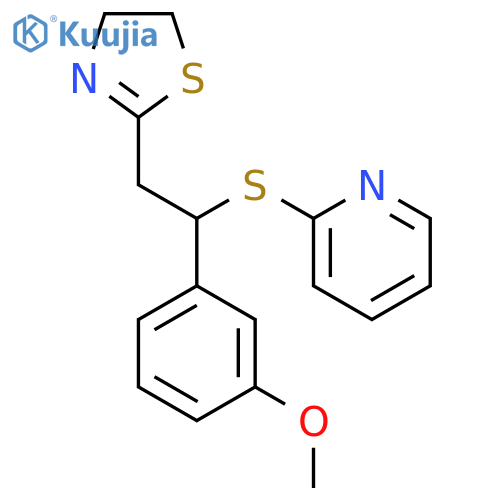 Pyridine, 2-[[2-(4,5-dihydro-2-thiazolyl)-1-(3-methoxyphenyl)ethyl]thio]- structure