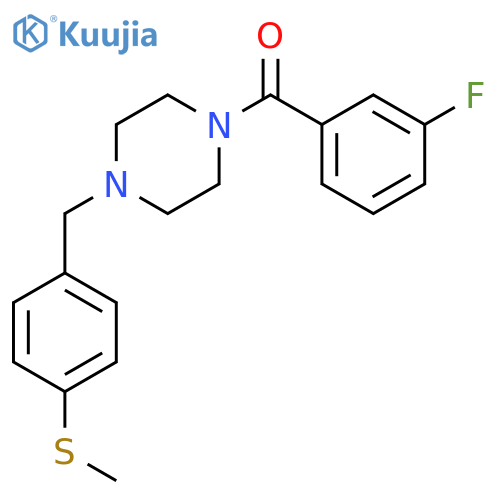 (3-Fluoro-phenyl)-[4-(4-methylsulfanyl-benzyl)-piperazin-1-yl]-methanone structure