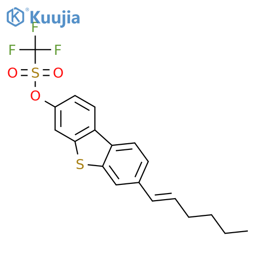 Methanesulfonic acid, trifluoro-, 7-(1E)-1-hexenyl-3-dibenzothienyl ester structure