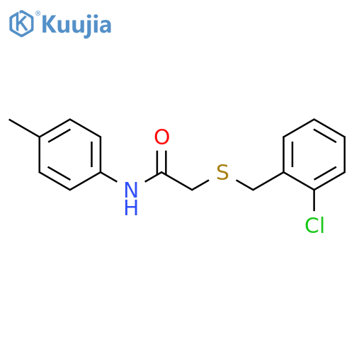Acetamide, 2-[[(2-chlorophenyl)methyl]thio]-N-(4-methylphenyl)- structure