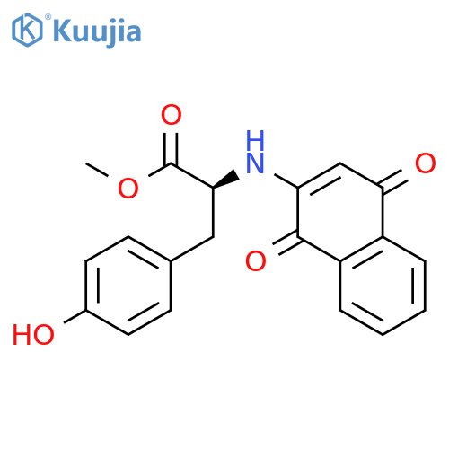 L-Tyrosine, N-(1,4-dihydro-1,4-dioxo-2-naphthalenyl)-, methyl ester structure
