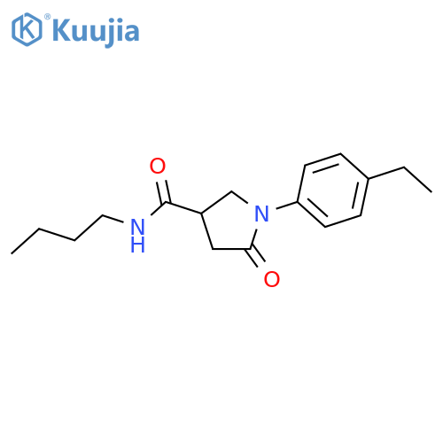 N-butyl-1-(4-ethylphenyl)-5-oxo-3-pyrrolidinecarboxamide structure