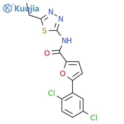 5-(2,5-dichlorophenyl)-N-(5-ethyl-1,3,4-thiadiazol-2-yl)furan-2-carboxamide structure