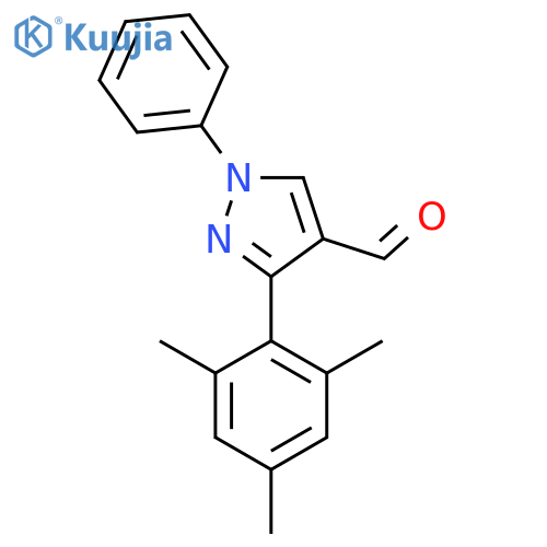 1-phenyl-3-(2,4,6-trimethylphenyl)-1H-pyrazole-4-carbaldehyde structure
