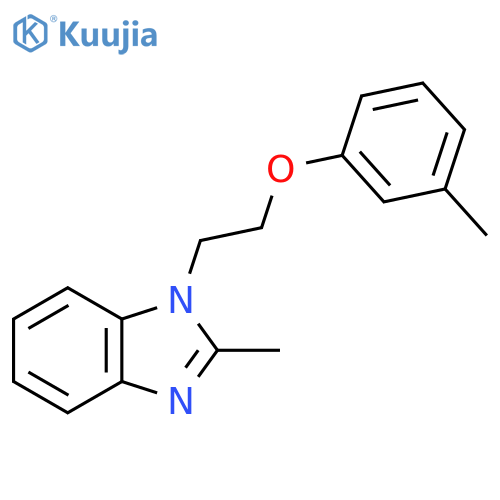 2-methyl-1-2-(3-methylphenoxy)ethyl-1H-1,3-benzodiazole structure