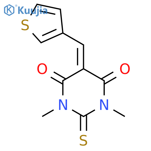 <br>1,3-dimethyl-5-(3-thienylmethylene)-2-thioxodihydro-4,6(1H,5H)-pyrimidinedi one structure