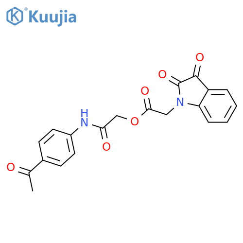 <br>2-[(4-acetylphenyl)amino]-2-oxoethyl (2,3-dioxo-2,3-dihydro-1H-indol-1-yl)a cetate structure
