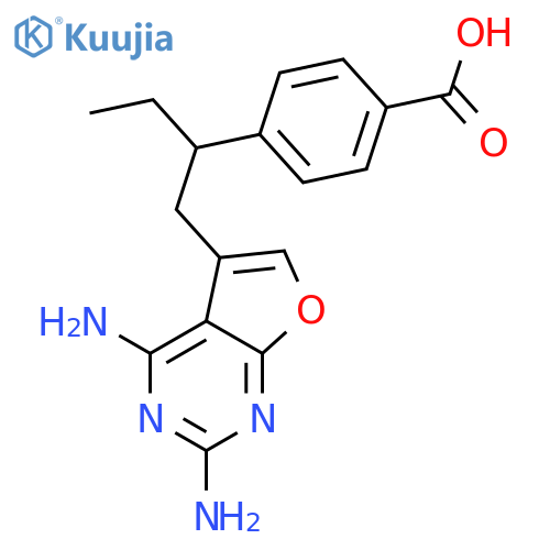 Benzoic acid, 4-[1-[(2,4-diaminofuro[2,3-d]pyrimidin-5-yl)methyl]propyl]- structure
