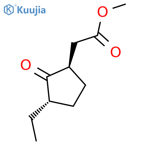 Cyclopentaneacetic acid, 3-ethyl-2-oxo-, methyl ester, (1R,3S)-rel- structure