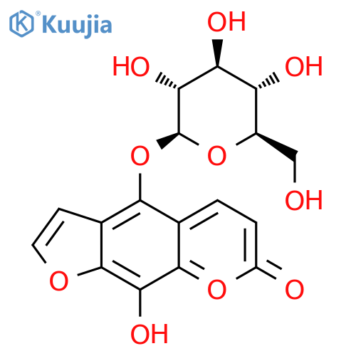 8-Hydroxy-5-O-beta-D-glucopyranosylpsoralen structure