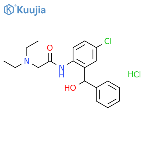 N-[4-chloro-2-[hydroxy(phenyl)methyl]phenyl]-2-(diethylamino)acetamide;hydrochloride structure