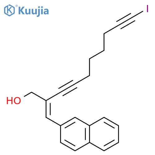 3,9-Decadiyn-1-ol, 10-iodo-2-(2-naphthalenylmethylene)-, (2E)- structure