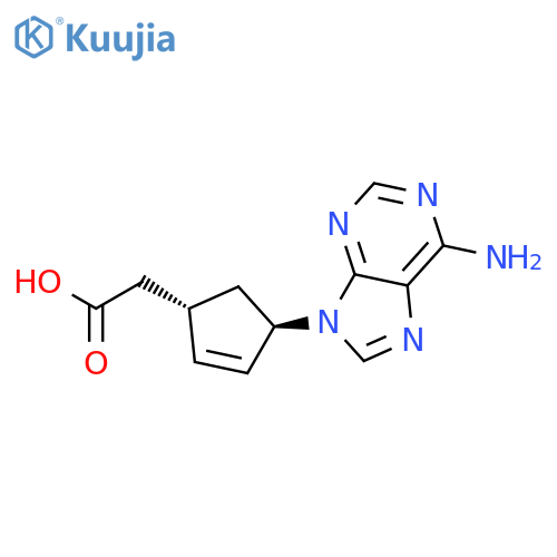 2-Cyclopentene-1-acetic acid, 4-(6-amino-9H-purin-9-yl)-, (1S,4R)- structure