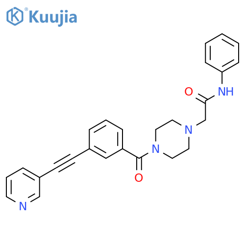 1-Piperazineacetamide, N-phenyl-4-[3-(3-pyridinylethynyl)benzoyl]- structure