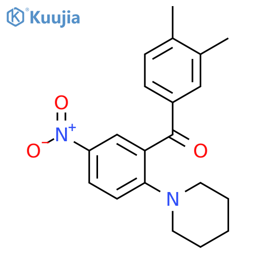 Methanone, (3,4-dimethylphenyl)[5-nitro-2-(1-piperidinyl)phenyl]- structure