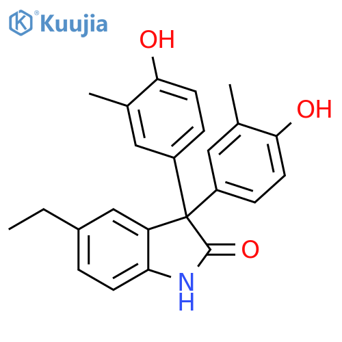 5-Ethyl-3,3-bis-(4-hydroxy-3-methyl-phenyl)-1,3-dihydro-indol-2-one structure