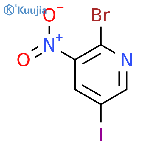 2-Bromo-5-iodo-3-nitropyridine structure