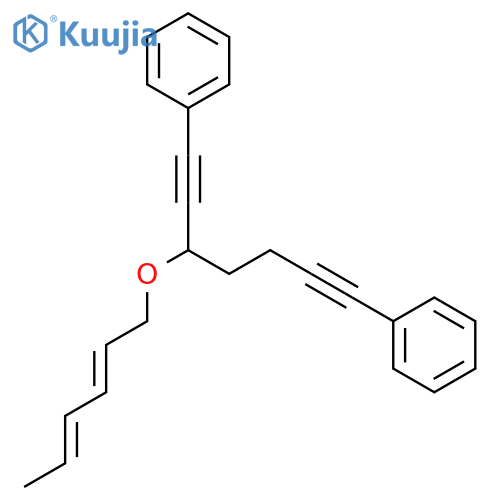 Benzene, 1,1'-[3-(2,4-hexadienyloxy)-1,6-heptadiyne-1,7-diyl]bis- structure