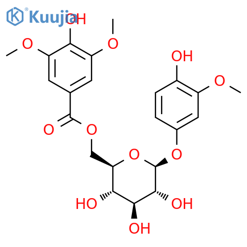 4-Hydroxy-3-methoxyphenyl O-beta-D-(6'-O-syringate)glucopyranoside structure