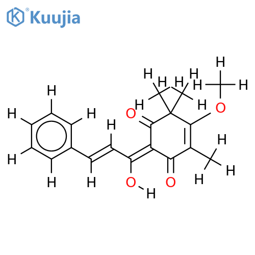 2-[(1'-hydroxy-2'-ene-3'-phenyl) propenylene]-5-methoxy-4,6,6-trimethyl-1,3-cyclohexene(4,5)-diketone structure
