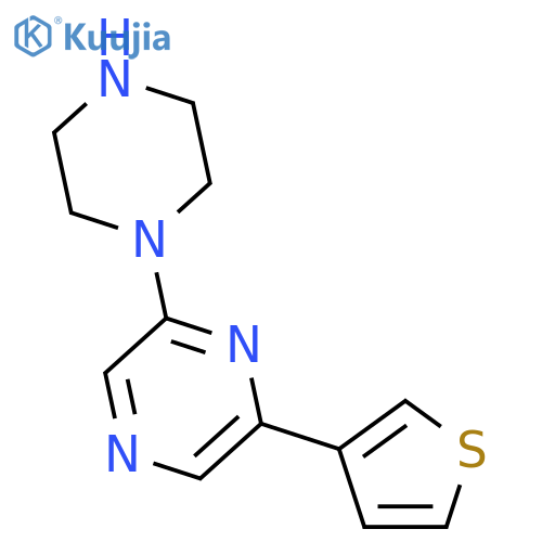 Pyrazine, 2-(1-piperazinyl)-6-(3-thienyl)- structure