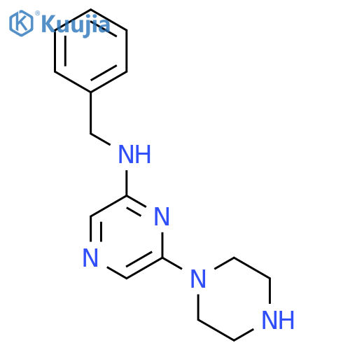 Pyrazinamine, N-(phenylmethyl)-6-(1-piperazinyl)- structure