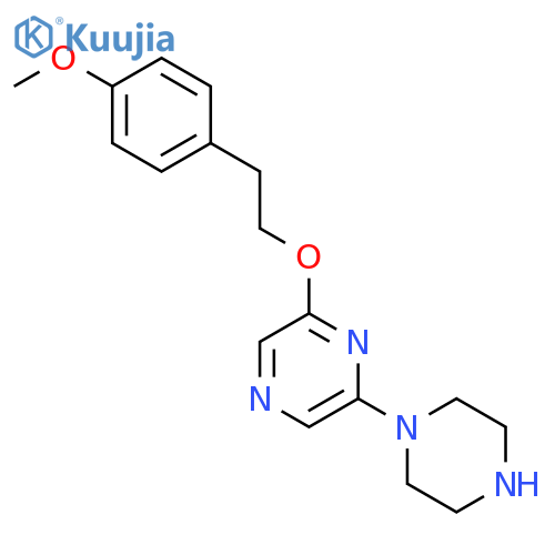 Pyrazine, 2-[2-(4-methoxyphenyl)ethoxy]-6-(1-piperazinyl)- structure