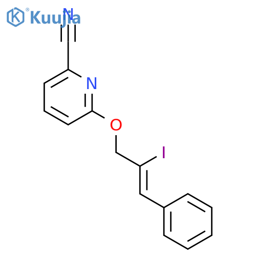 2-Pyridinecarbonitrile, 6-[[(2Z)-2-iodo-3-phenyl-2-propenyl]oxy]- structure