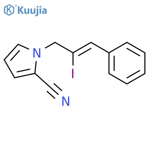 1H-Pyrrole-2-carbonitrile, 1-(2-iodo-3-phenyl-2-propenyl)- structure