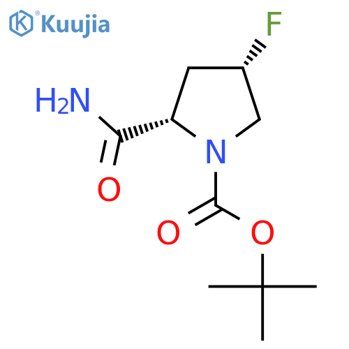 tert-butyl (2S,4S)-2-carbamoyl-4-fluoropyrrolidine-1-carboxylate structure