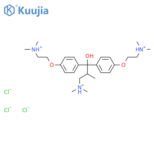 Benzyl alcohol, 4-(2-(dimethylamino)ethoxy)-alpha-(4-(2-(dimethylamino)ethoxy)phenyl)-alpha-(2-(dimethylamino)-1-methylethyl)-, trihydrochloride structure