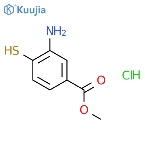 Benzoic acid, 3-amino-4-mercapto-, methyl ester, hydrochloride structure