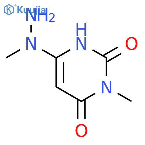 2,4(1H,3h)-pyrimidinedione, 3-methyl-6-(1-methylhydrazino)- structure