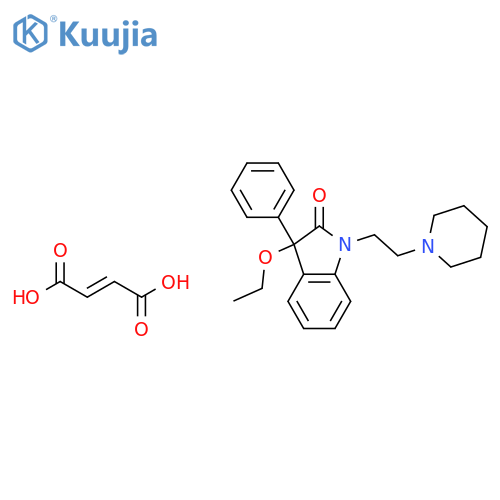 1,3-Dihydro-3-ethoxy-3-phenyl-1-(2-piperidinoethyl)-2H-indol-2-one fumarate hydrate structure