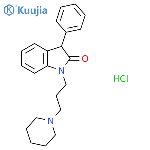 3-Phenyl-1-(3-piperidin-1-ylpropyl)-3H-indol-2-one;hydrochloride structure