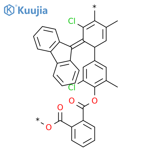 Poly[oxycarbonylphenylenecarbonyloxy(2-chloro-6-methyl-1,4-phenylene)-9H-fluoren-9-ylidene(3-chloro-5-methyl-1,4-phenylene)] structure