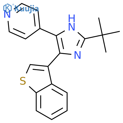 Pyridine, 4-[5-benzo[b]thien-3-yl-2-(1,1-dimethylethyl)-1H-imidazol-4-yl]- structure