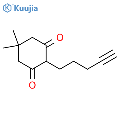 1,3-Cyclohexanedione, 5,5-dimethyl-2-(4-pentyn-1-yl)- structure